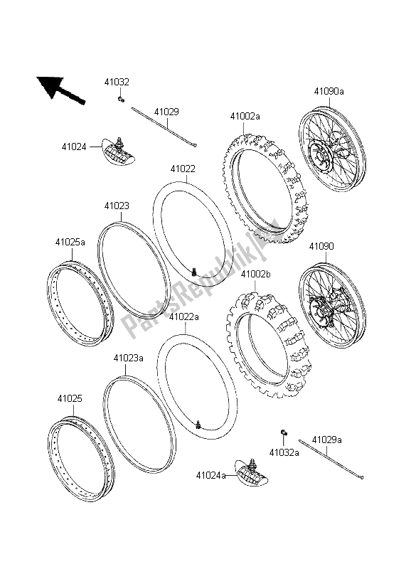 All parts for the Tires of the Kawasaki KX 125 1995