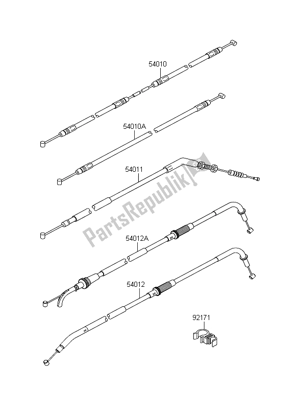 All parts for the Cables of the Kawasaki Z 750 2009