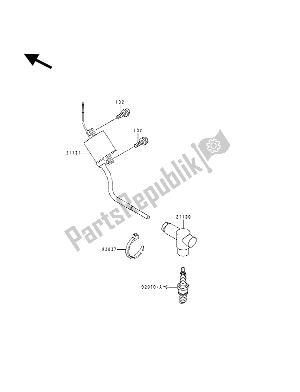 Todas as partes de Sistema De Ignição do Kawasaki KX 125 1994