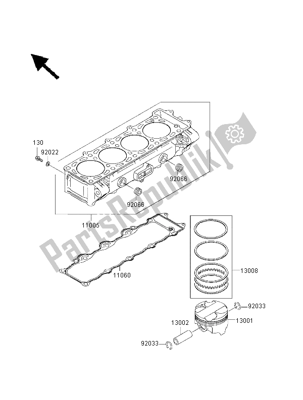 Todas las partes para Cilindro Y Pistón (es) de Kawasaki Ninja ZX 9R 900 2000