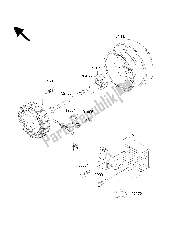 All parts for the Generator of the Kawasaki VN 1500 Drifter 2001