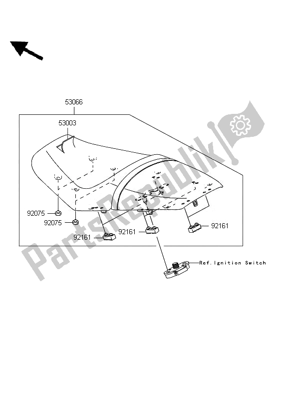 All parts for the Seat of the Kawasaki ZZR 1400 2007