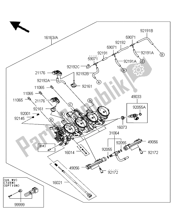 Toutes les pièces pour le Manette De Gaz du Kawasaki Z 1000 SX 2011