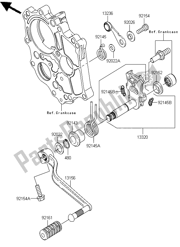 Wszystkie części do Mechanizm Zmiany Biegów Kawasaki ER 6N ABS 650 2012