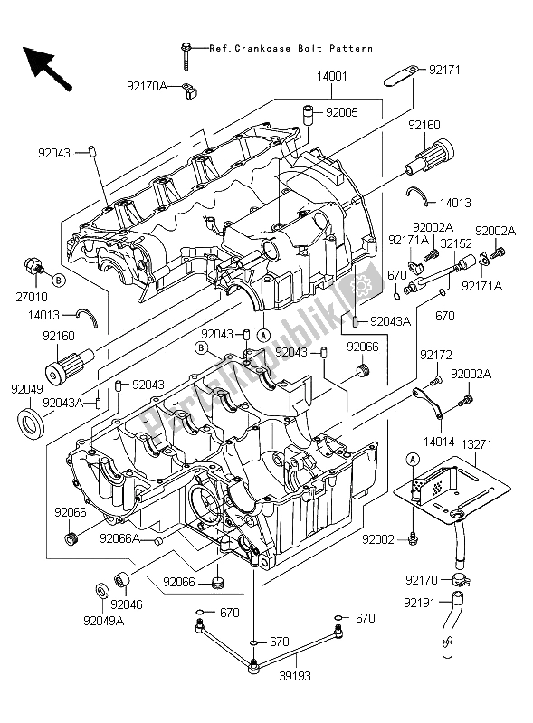 Todas as partes de Bloco Do Motor do Kawasaki Z 750S 2006