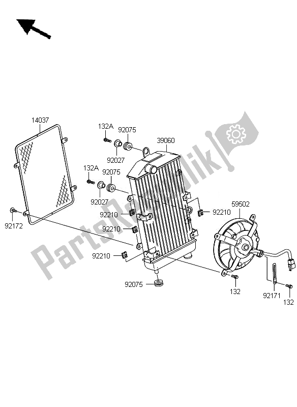 All parts for the Radiator of the Kawasaki VN 900 Custom 2007