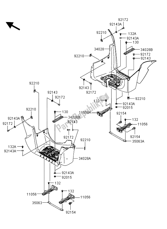 All parts for the Footrests of the Kawasaki KVF 750 4X4 EPS 2013