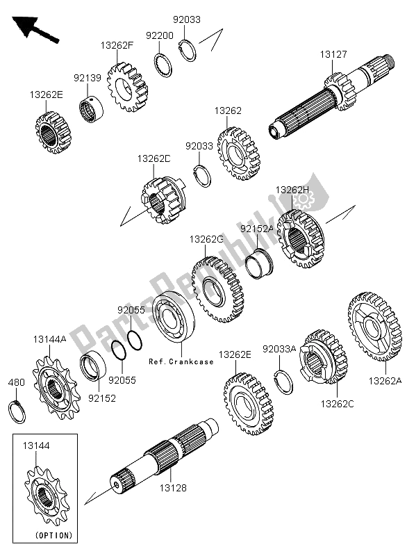 Tutte le parti per il Trasmissione del Kawasaki KX 250F 2011