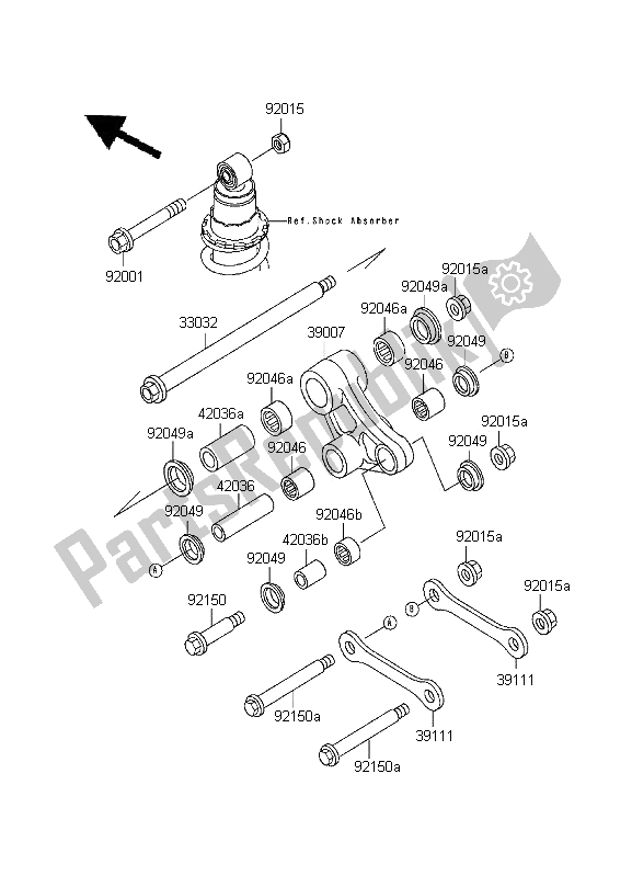 Tutte le parti per il Sospensione del Kawasaki KLE 500 1996