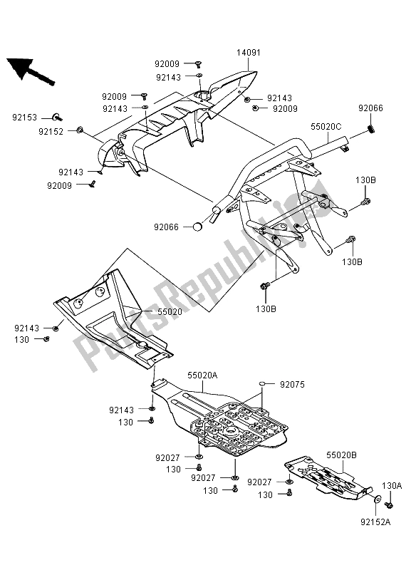 All parts for the Guards of the Kawasaki KVF 750 4X4 2006