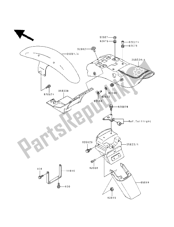 All parts for the Fenders of the Kawasaki EN 500 1994