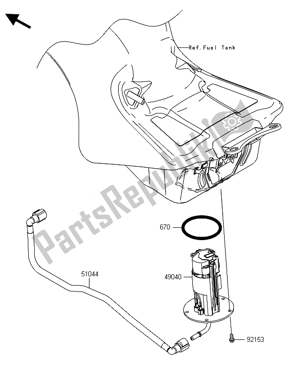 All parts for the Fuel Pump of the Kawasaki ZZR 1400 ABS 2014