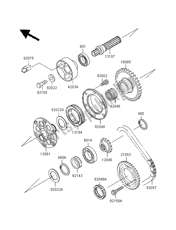Tutte le parti per il Albero Del Generatore del Kawasaki Ninja ZX 7R 750 1997