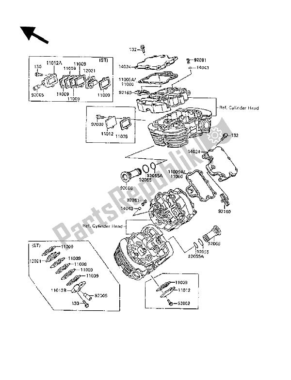 Tutte le parti per il Coperchio Della Testata del Kawasaki VN 15 SE 1500 1989