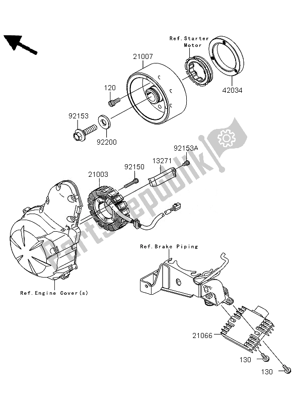 Todas las partes para Generador de Kawasaki Versys ABS 650 2011