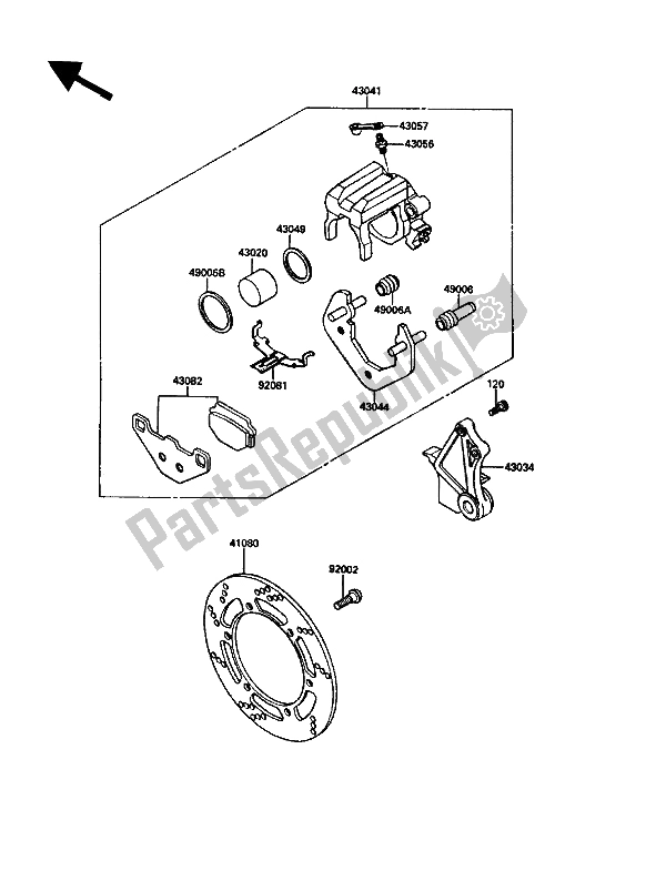 Todas las partes para Freno Trasero de Kawasaki KLR 500 1989