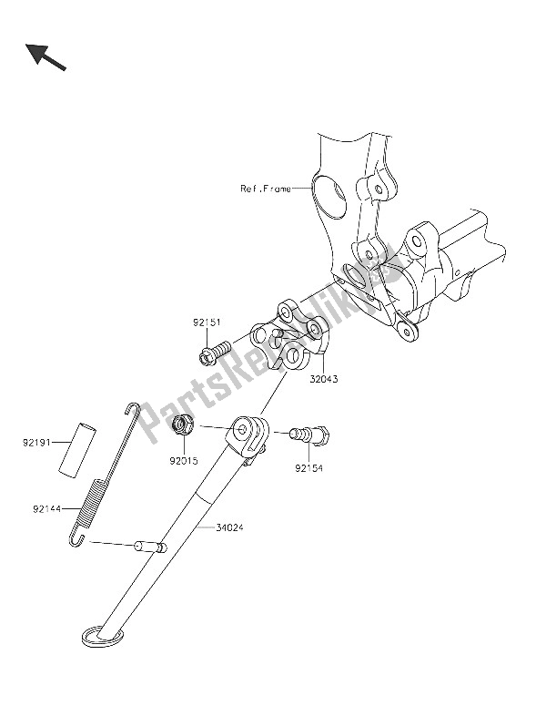 All parts for the Stand(s) of the Kawasaki Ninja ZX 6R 600 2016