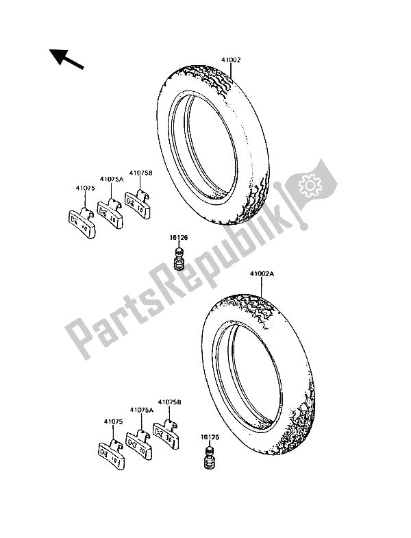 Toutes les pièces pour le Pneus du Kawasaki GT 550 1986