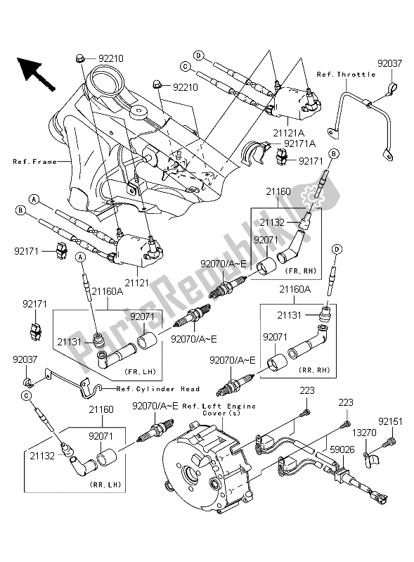 All parts for the Ignition System of the Kawasaki VN 1600 Classic 2003