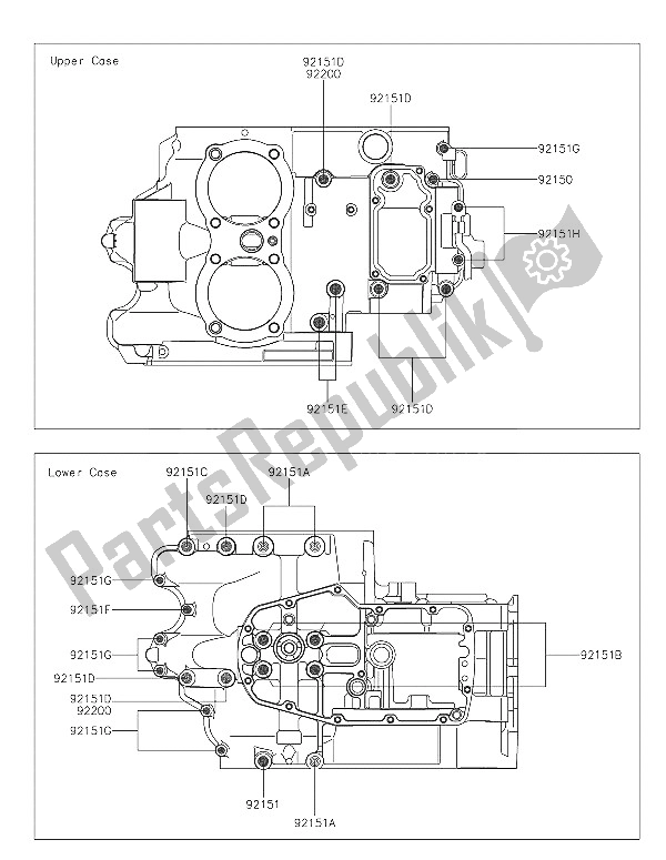 Toutes les pièces pour le Modèle De Boulon De Carter du Kawasaki W 800 2016