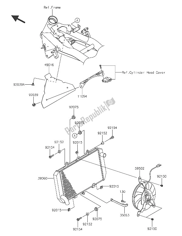 Toutes les pièces pour le Radiateur du Kawasaki Z 800 ABS 2016