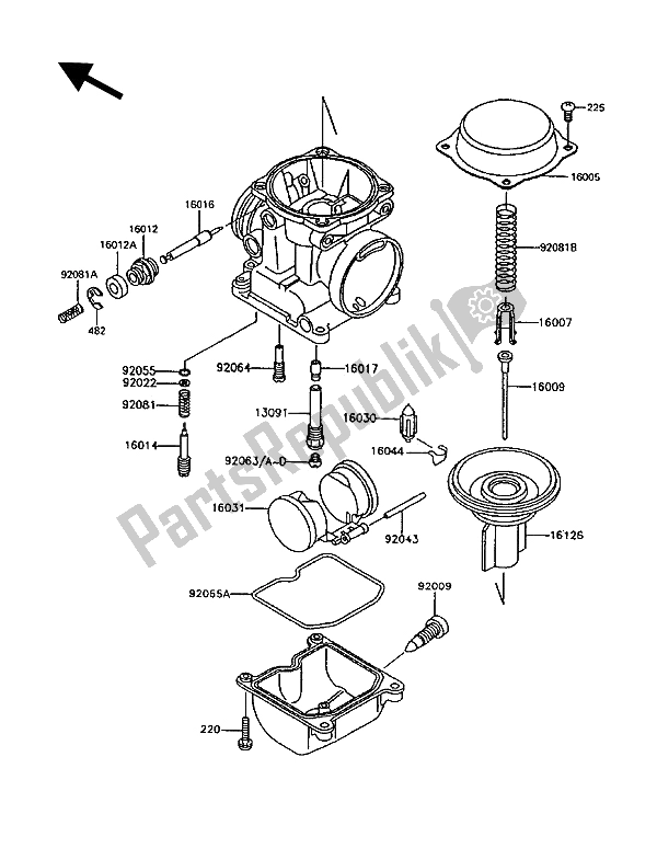 Tutte le parti per il Parti Del Carburatore del Kawasaki GT 750 1994