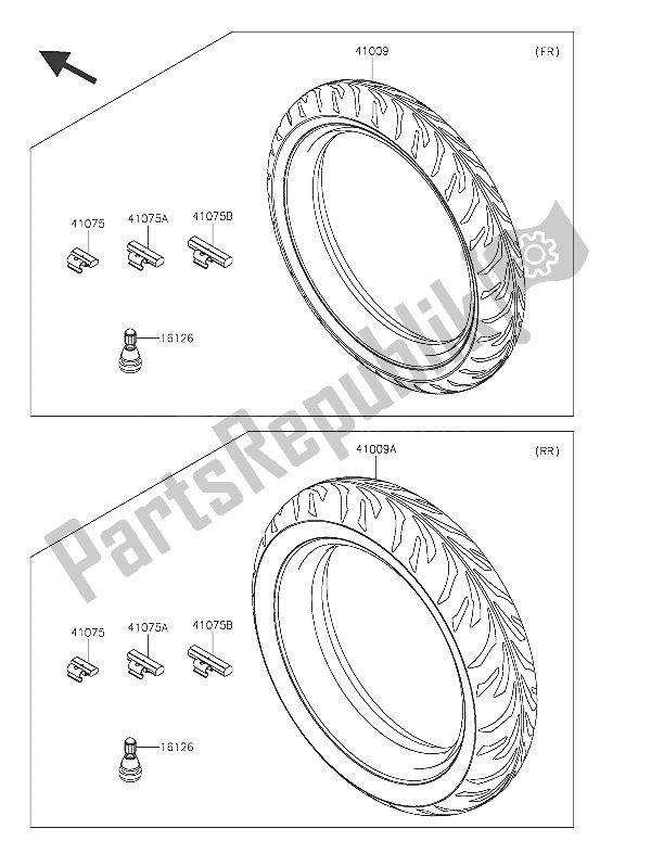 Toutes les pièces pour le Pneus (2) du Kawasaki Ninja 250 SL 2016