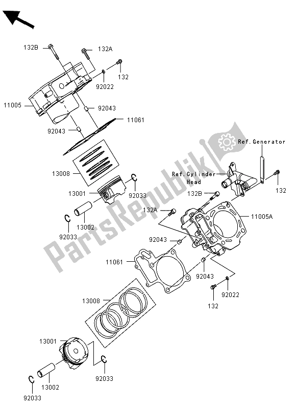 Todas las partes para Cilindro Y Pistón (es) de Kawasaki KVF 750 4X4 2012