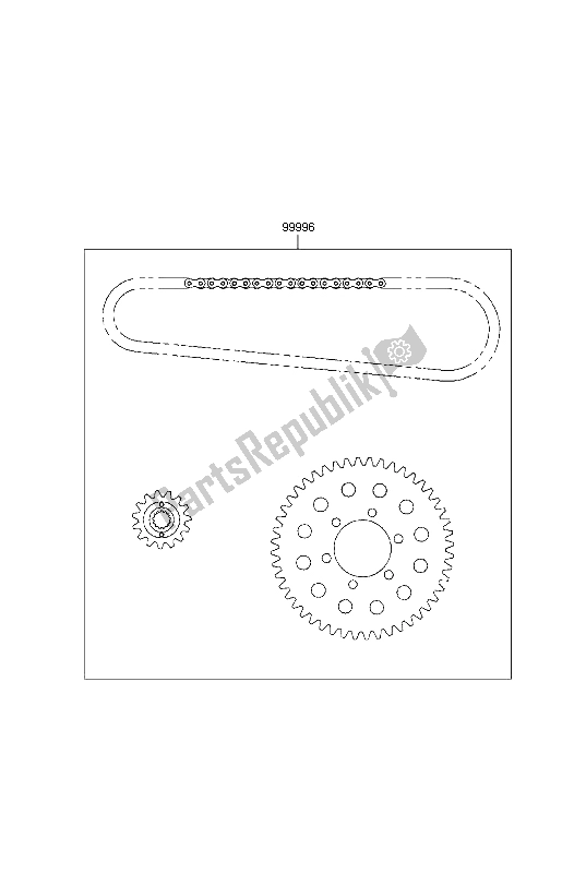 All parts for the Chain Kit of the Kawasaki ZXR 400 1999