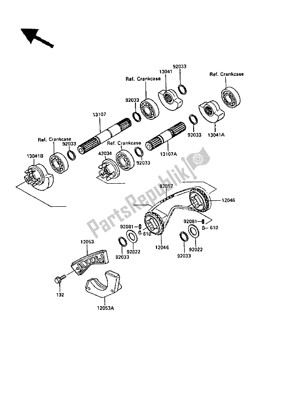 All parts for the Balancer of the Kawasaki KLR 250 1987