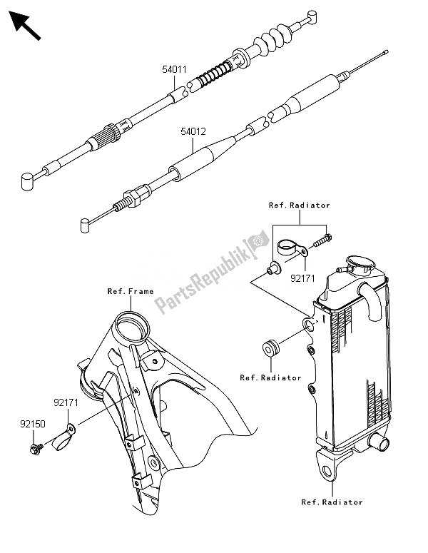 All parts for the Cables of the Kawasaki KX 85 LW 2014