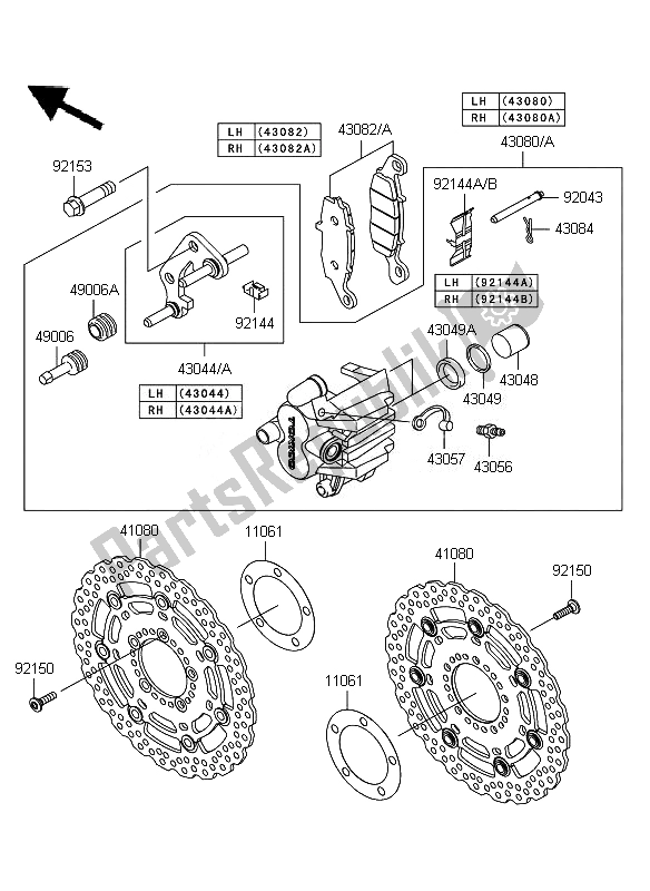 Todas las partes para Freno Frontal de Kawasaki ER 6F 650 2010