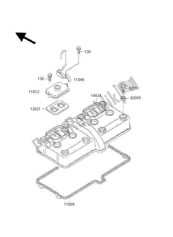 Todas las partes para Cubierta De Tapa De Cilindro de Kawasaki ZZR 600 2003