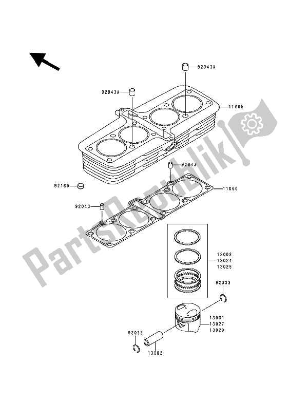 Tutte le parti per il Cilindro E Pistone del Kawasaki Zephyr 1100 1993