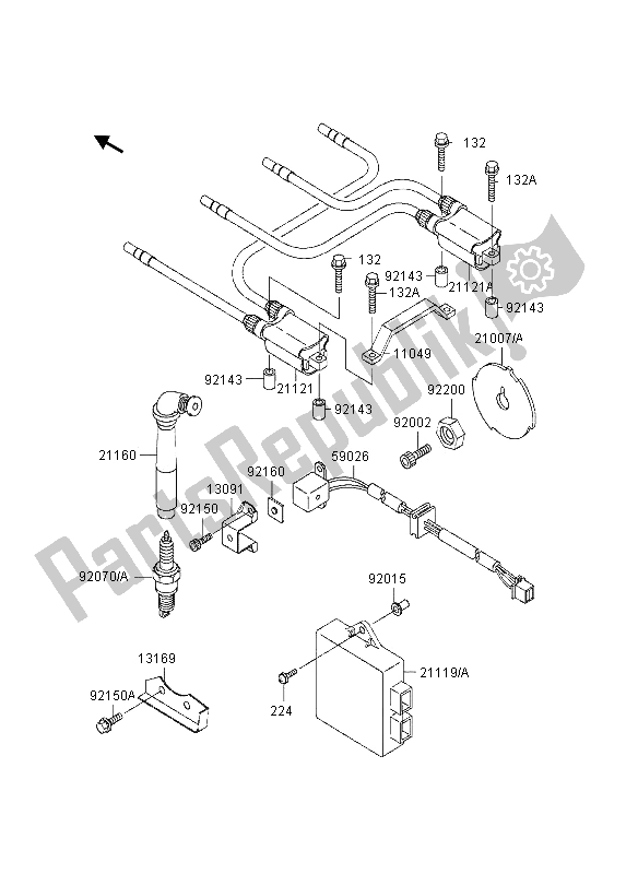 Todas as partes de Sistema De Ignição do Kawasaki GPZ 1100 1995