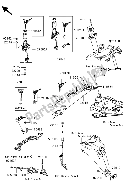 All parts for the Ignition Switch of the Kawasaki ZZR 1400 ABS 2013