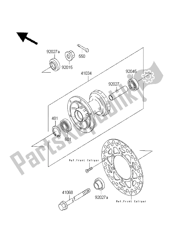 Tutte le parti per il Mozzo Anteriore del Kawasaki KX 80 SW LW 1995