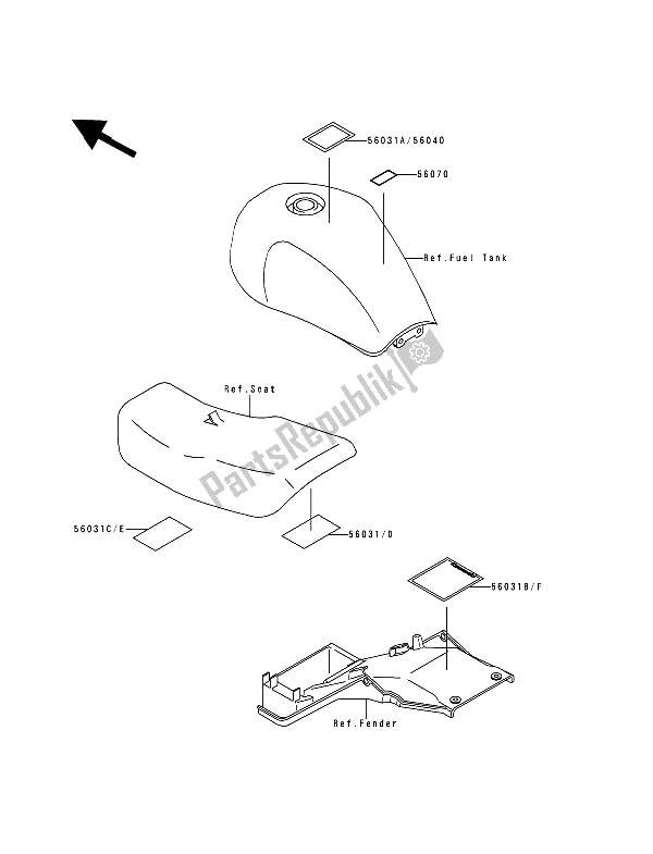 All parts for the Label of the Kawasaki Zephyr 750 1992