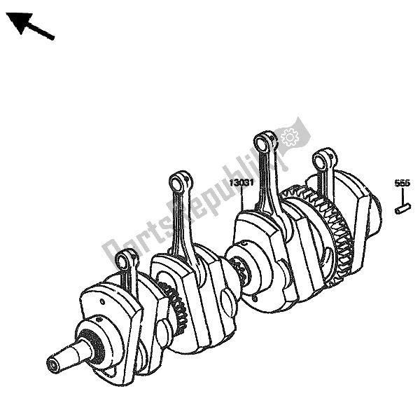 All parts for the Crankshaft of the Kawasaki GPZ 1100 1985