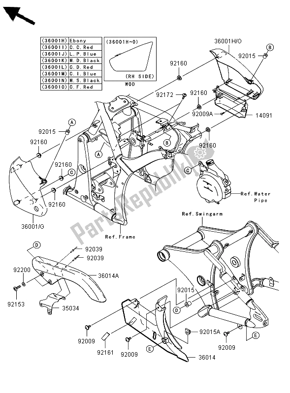 All parts for the Side Covers & Chain Cover of the Kawasaki VN 900 Classic 2006