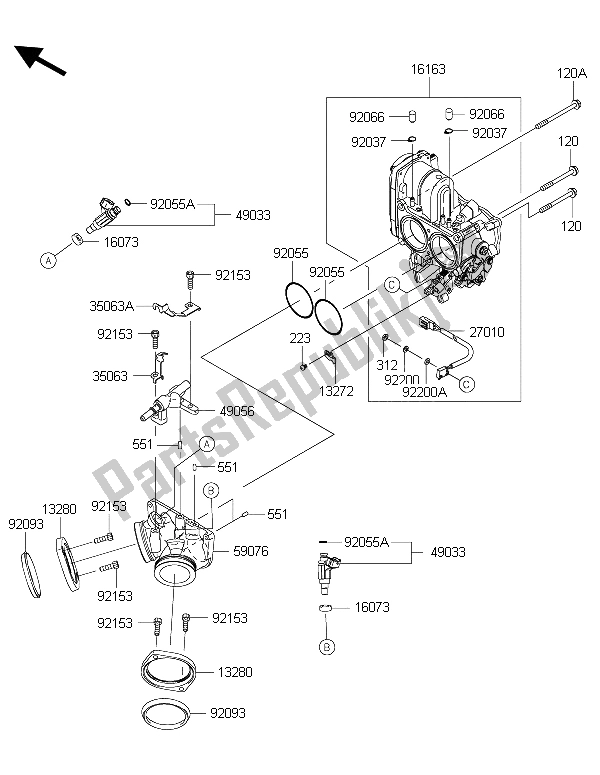 All parts for the Throttle of the Kawasaki Vulcan 1700 Nomad ABS 2015