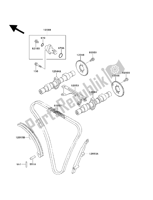 Wszystkie części do Wa? Ek Rozrz? Du I Napinacz Kawasaki EN 500 1993