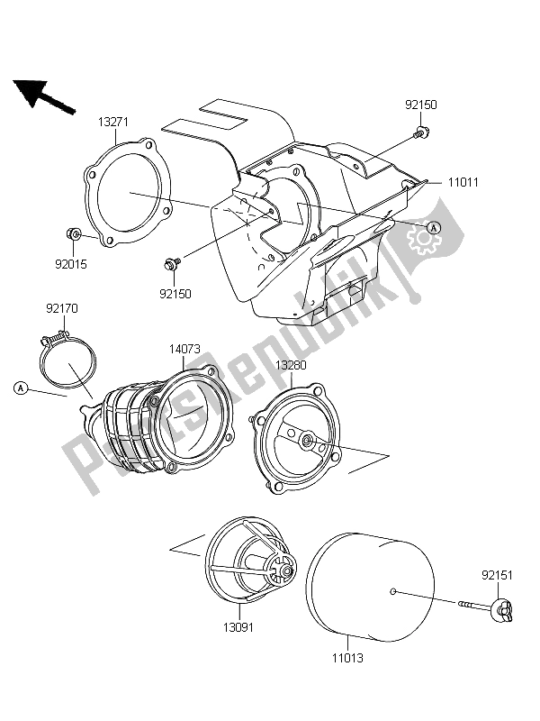 Tutte le parti per il Filtro Dell'aria del Kawasaki KX 65 2011