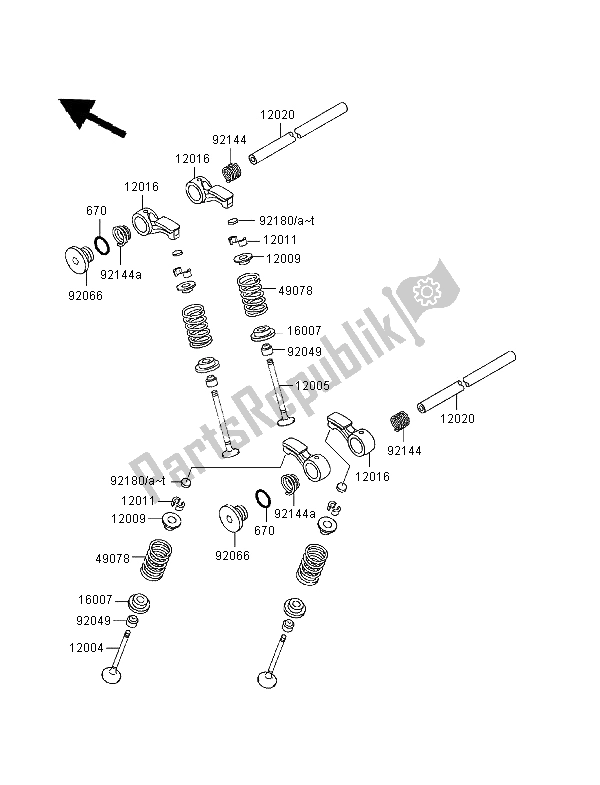 All parts for the Valve of the Kawasaki ZXR 400 1999