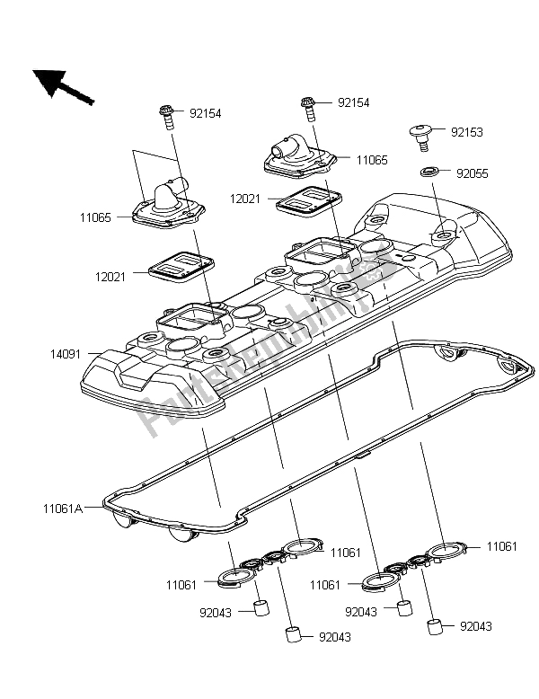 Todas las partes para Cubierta De Tapa De Cilindro de Kawasaki Z 1000 SX 2012