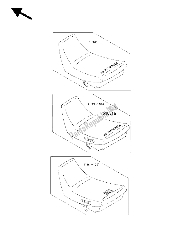 All parts for the Seat of the Kawasaki KLF 300 4X4 2000