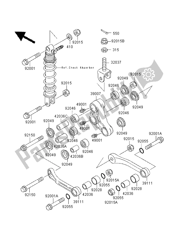 Alle onderdelen voor de Suspensie van de Kawasaki ZXR 400 1995