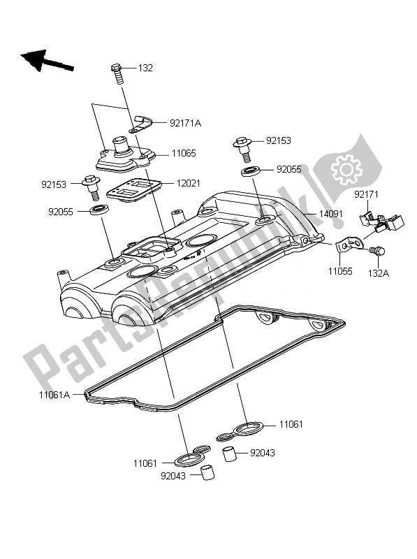 Todas las partes para Cubierta De Tapa De Cilindro de Kawasaki ER 6F 650 2010