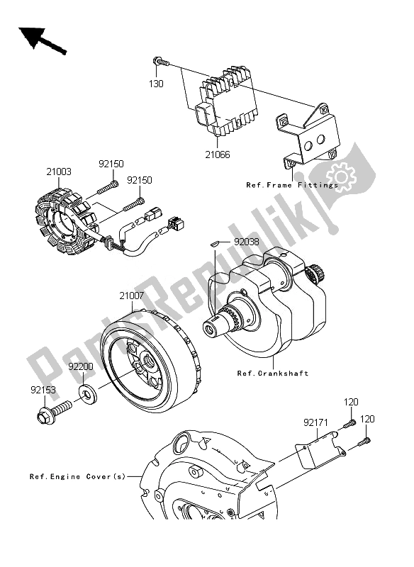 All parts for the Generator of the Kawasaki VN 900 Custom 2011