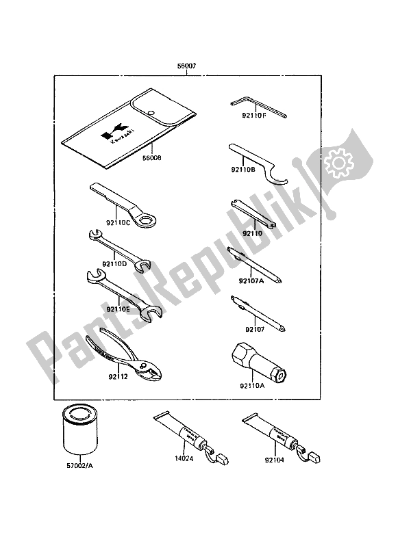 All parts for the Tool of the Kawasaki KMX 200 1991